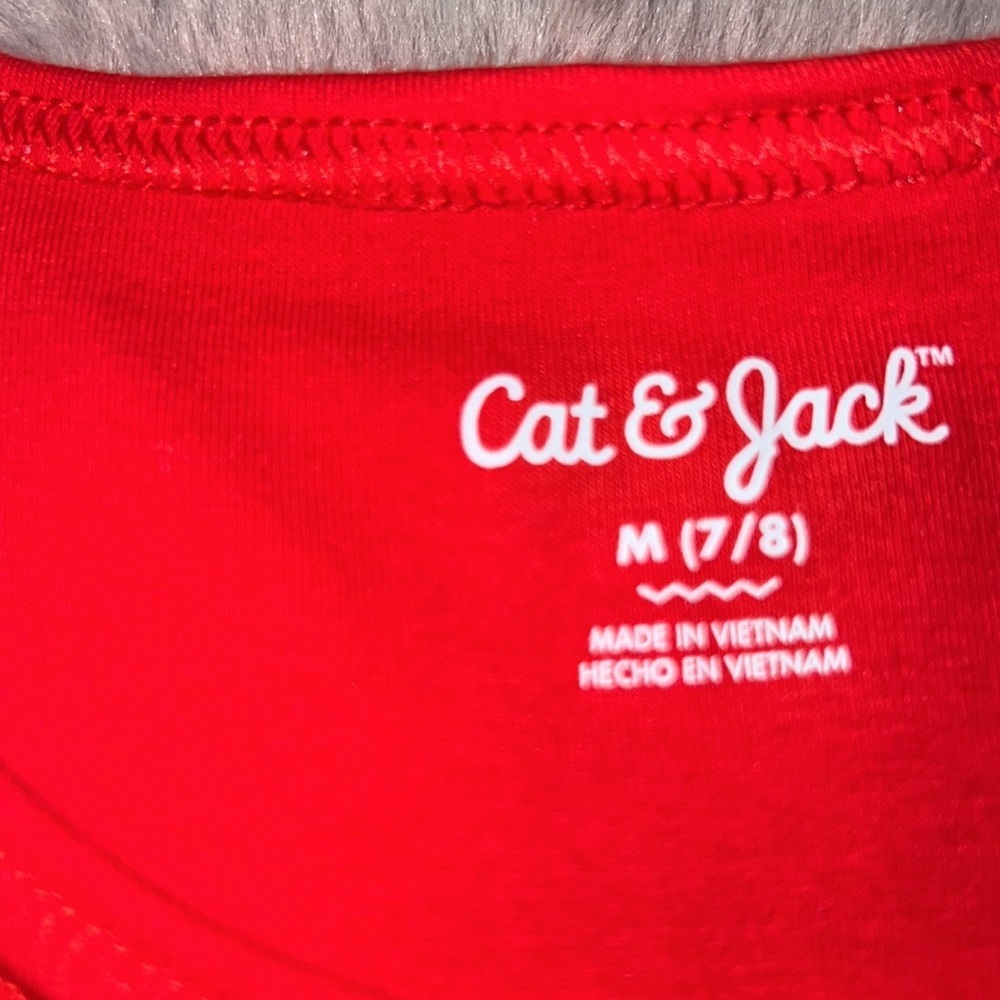 Cat & Jack red sleeveless tank top Medium (7/8) girls shirt - Picture 3 of 6